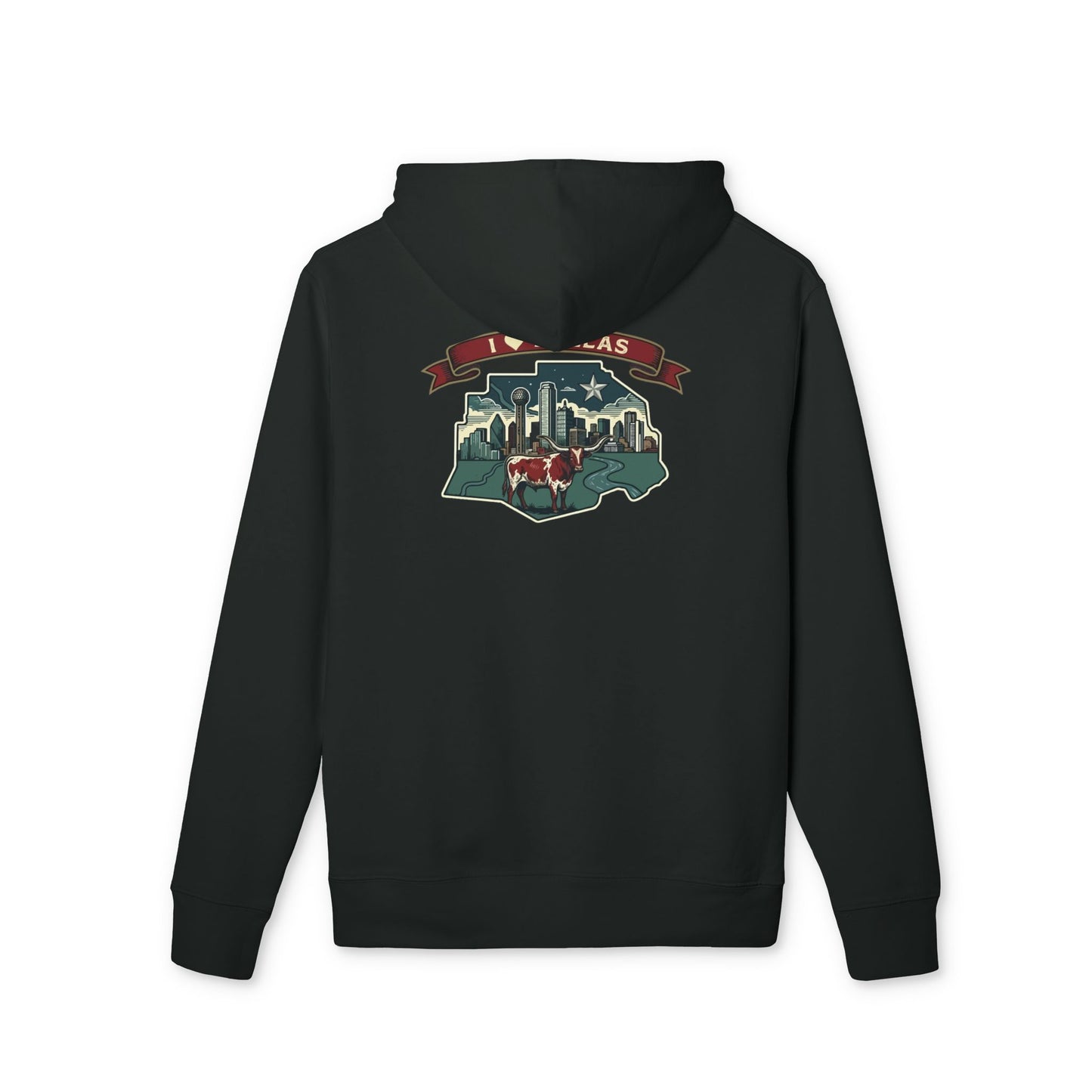Dallas Skyline Hoodie — Vintage Texas Cityscape Pullover