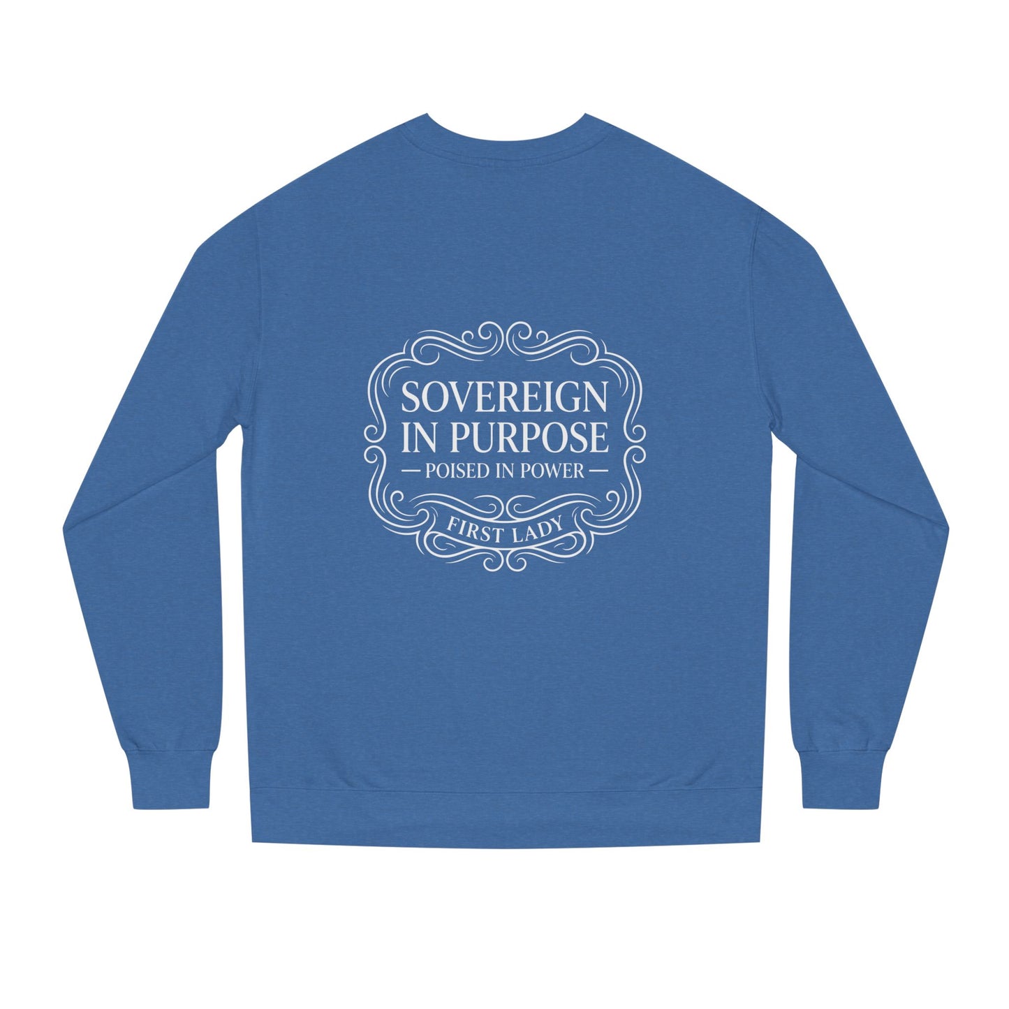 White Crewneck Sweatshirt — Subtle Embossed 'Nowhere to Be Found' Minimal Design