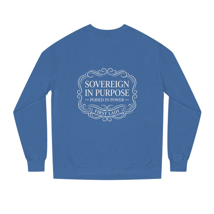 White Crewneck Sweatshirt — Subtle Embossed 'Nowhere to Be Found' Minimal Design