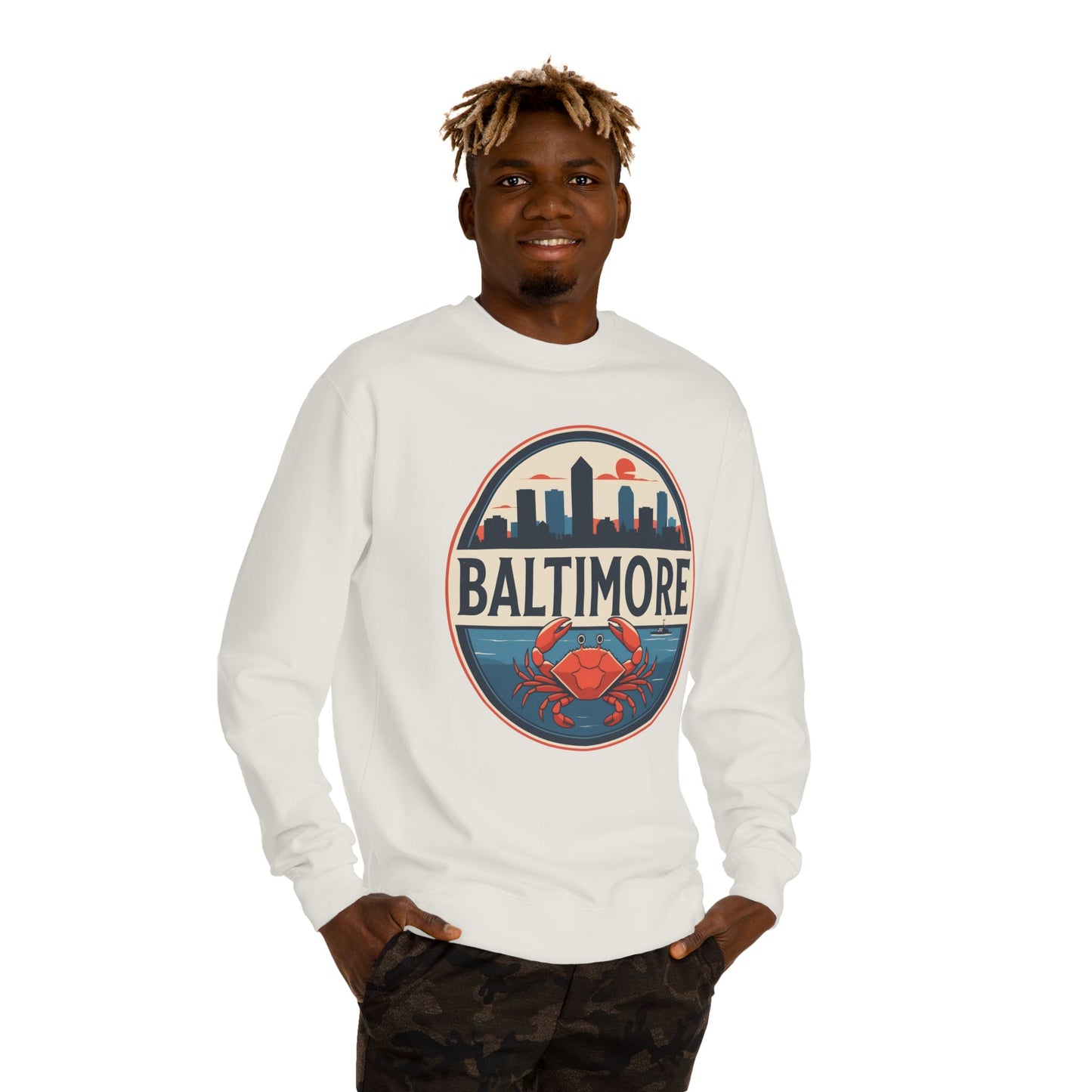 Baltimore Skyline Crab Sweatshirt – Retro City Crewneck