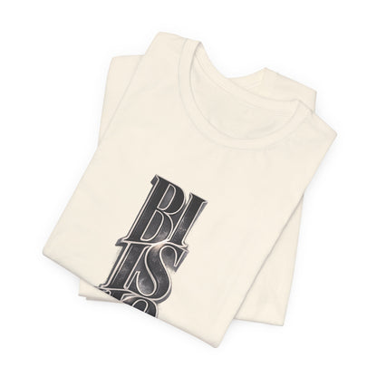 Bishop Vertical Script Tee — Vintage Gothic Lettering T-Shirt