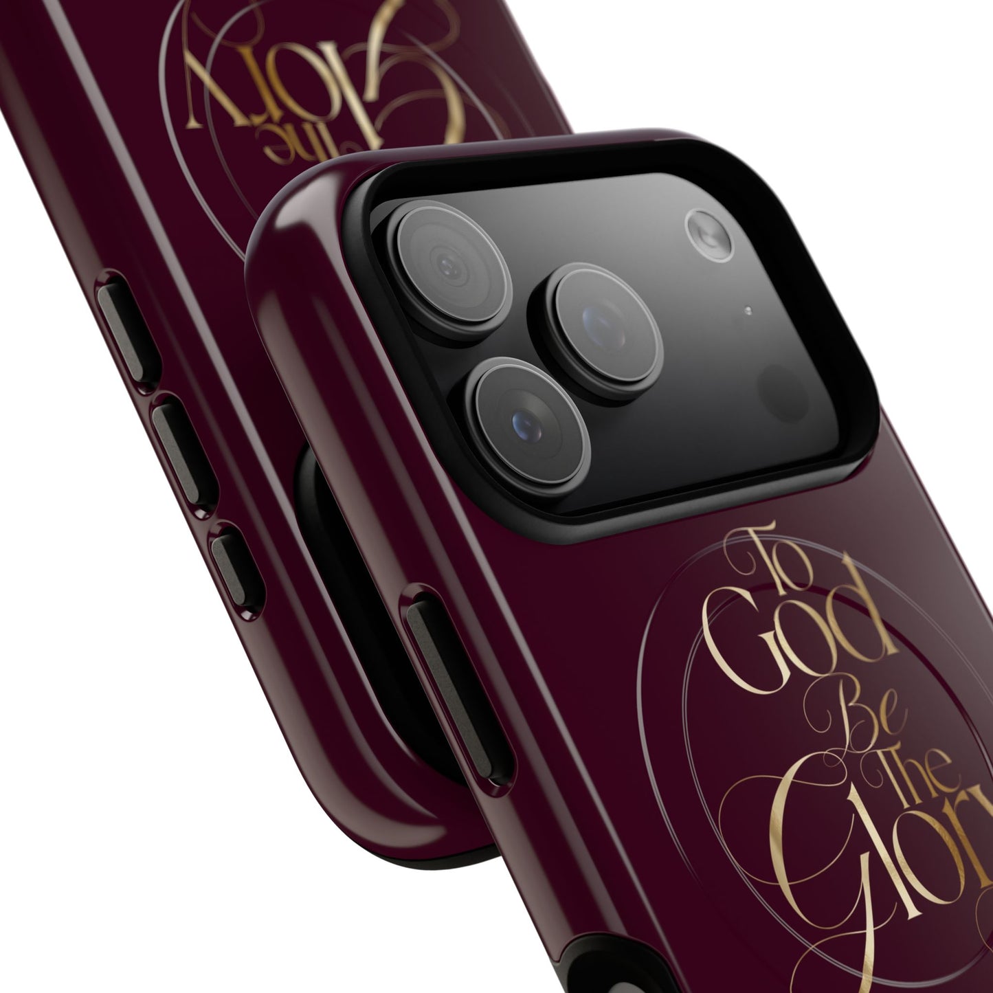 "To God Be The Glory" Tough Magnetic Phone Case — Burgundy Christian iPhone Cover