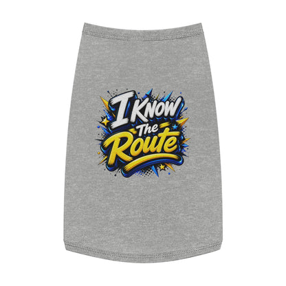 Pet Tank — "I Know The Route" Dog Tank Top, Travel-Ready Graphic Pet Tee