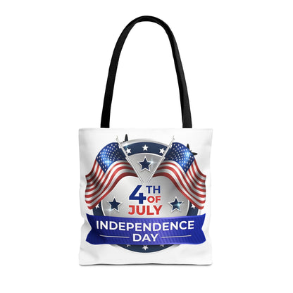Independence Day Tote Bag — 4th of July American Flag Canvas Tote