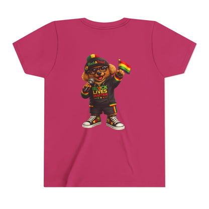 Youth Tee — Kid Bear Black Lives Matter Rasta Flag Shirt