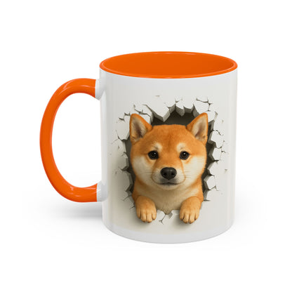 Shiba Inu Peeking Accent Coffee Mug – Cute Dog Lover Gift (11oz, 15oz)