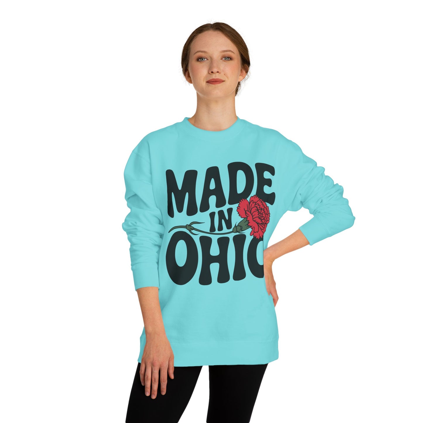 Made in Ohio Sweatshirt — Retro Floral State Pride Crewneck