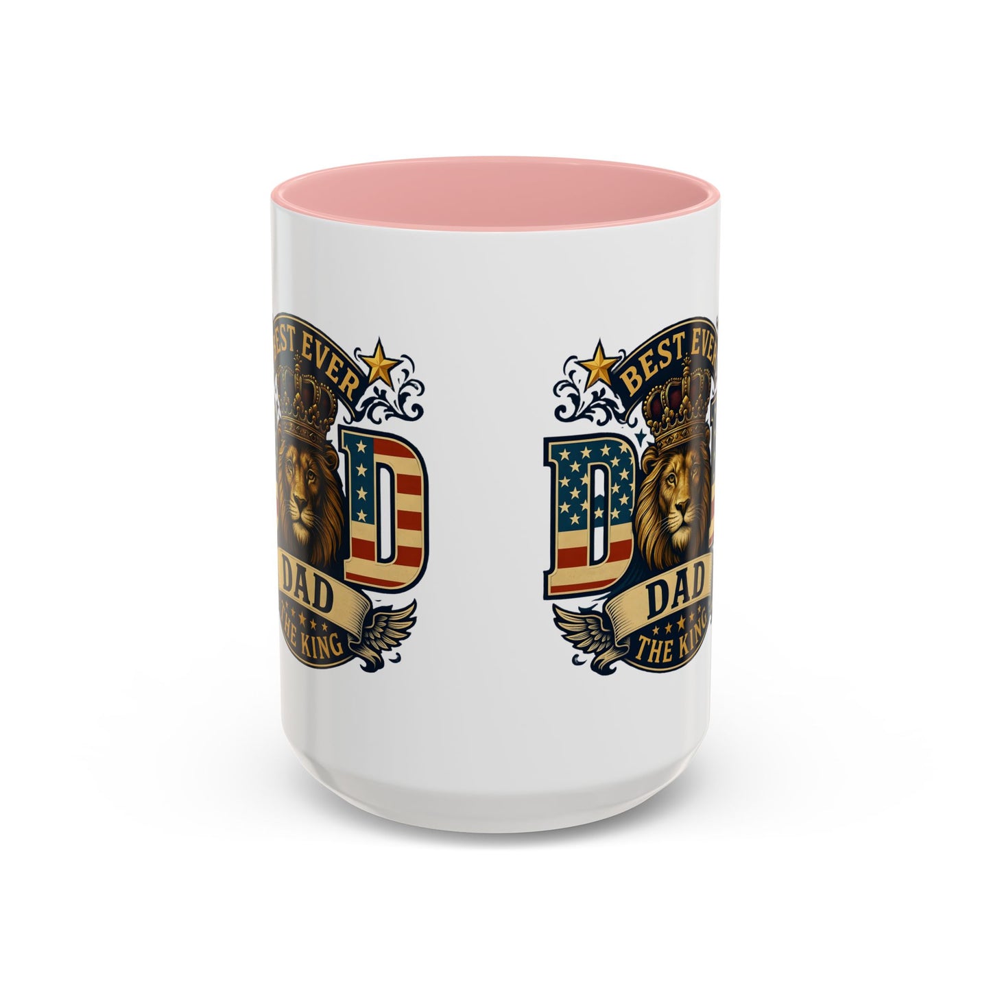 Best Ever Dad Coffee Mug — 'Dad the King' Lion Accent Mug (11/15oz)