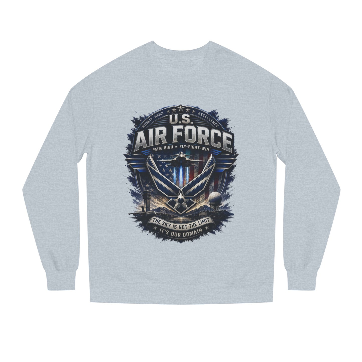 Air Force Crewneck Sweatshirt - U.S. Military Emblem Graphic