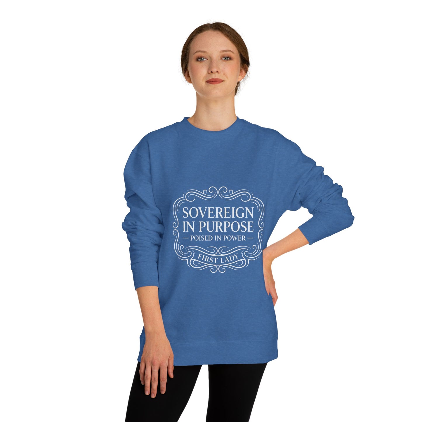 White Crewneck Sweatshirt — Subtle Embossed 'Nowhere to Be Found' Minimal Design