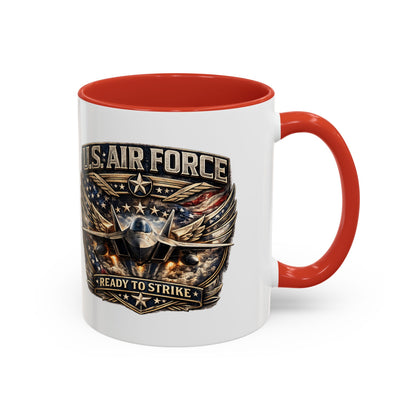 U.S. Air Force Accent Coffee Mug — "Ready to Strike" Military Aviation Gift