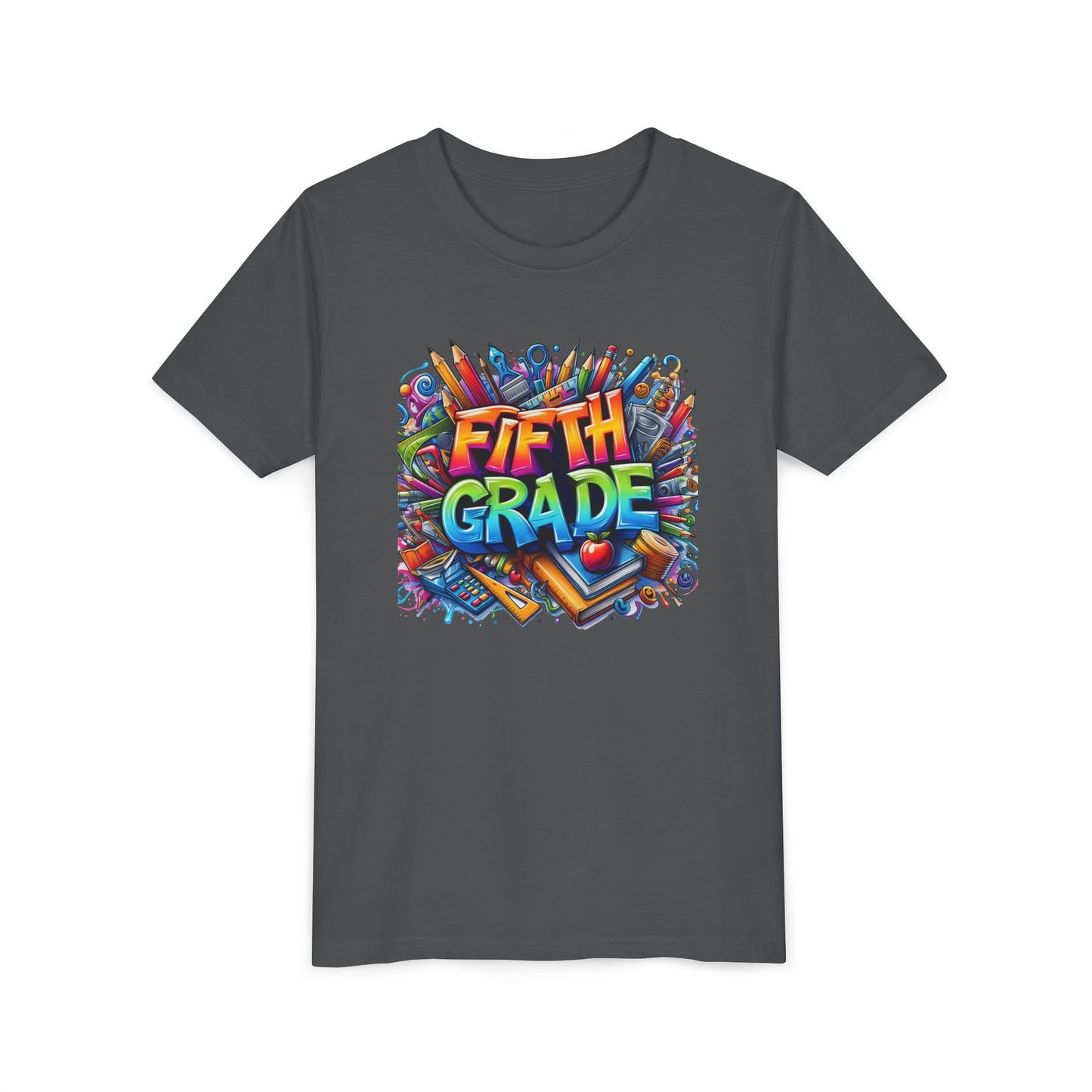 Fifth Grade Kid's Tee - Colorful School Supplies Back to School T-Shirt