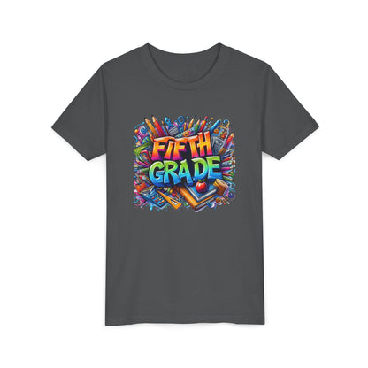 Fifth Grade Kid's Tee - Colorful School Supplies Back to School T-Shirt