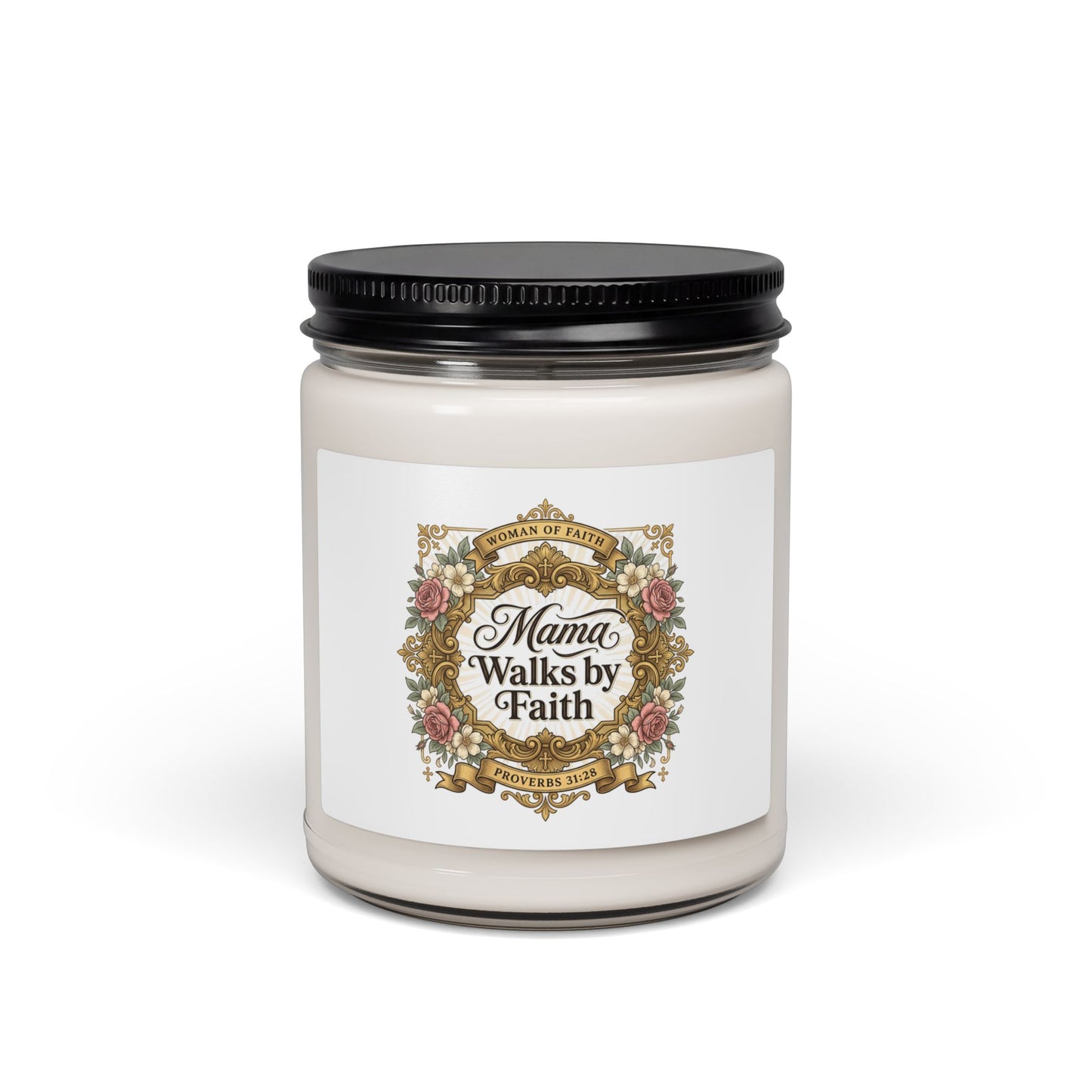 Mama Walks By Faith Candle | Soy Jar, Minimal Mom Life Streetwear