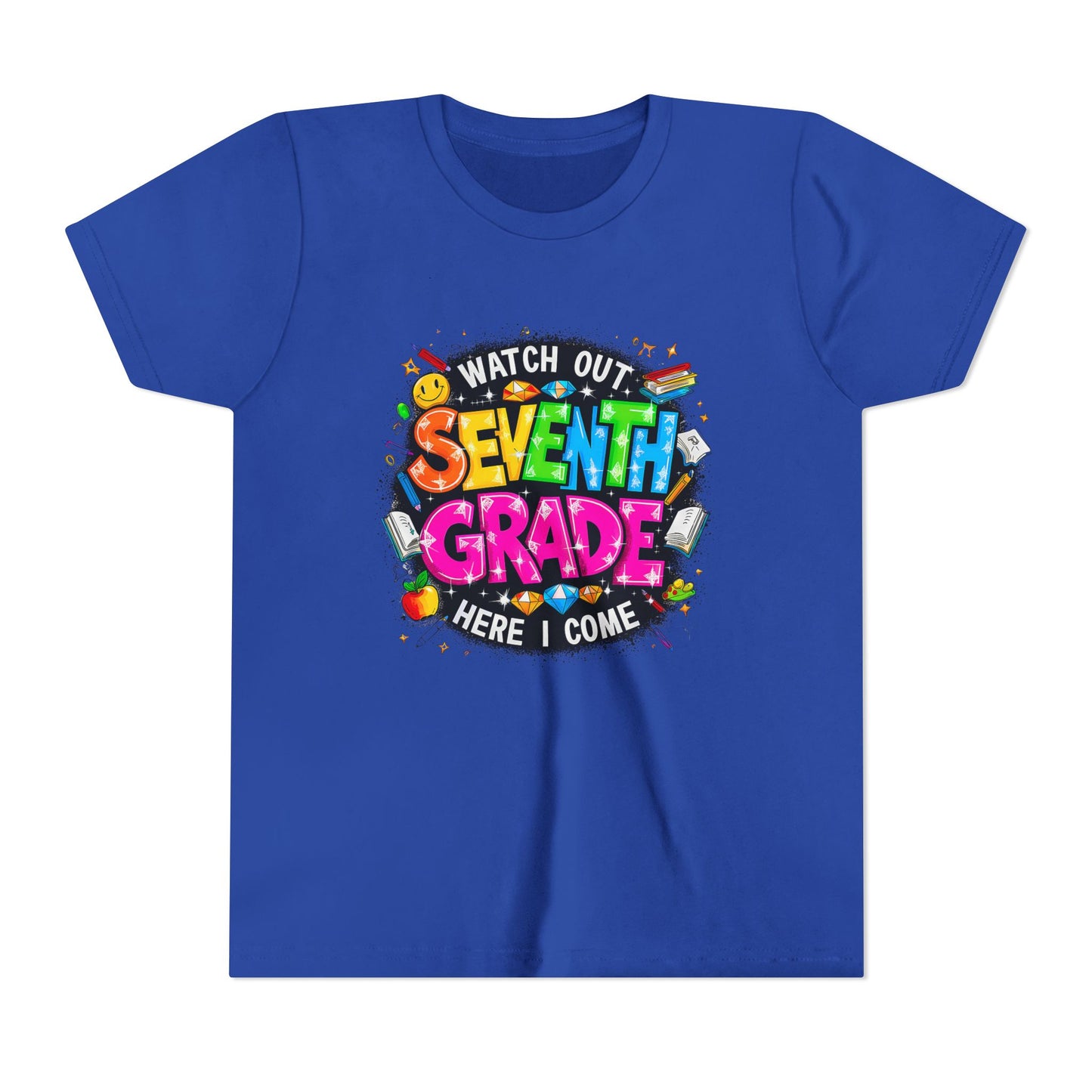 Seventh Grade Kids T‑Shirt — "Watch Out Seventh Grade Here I Come" Back‑to‑School Tee