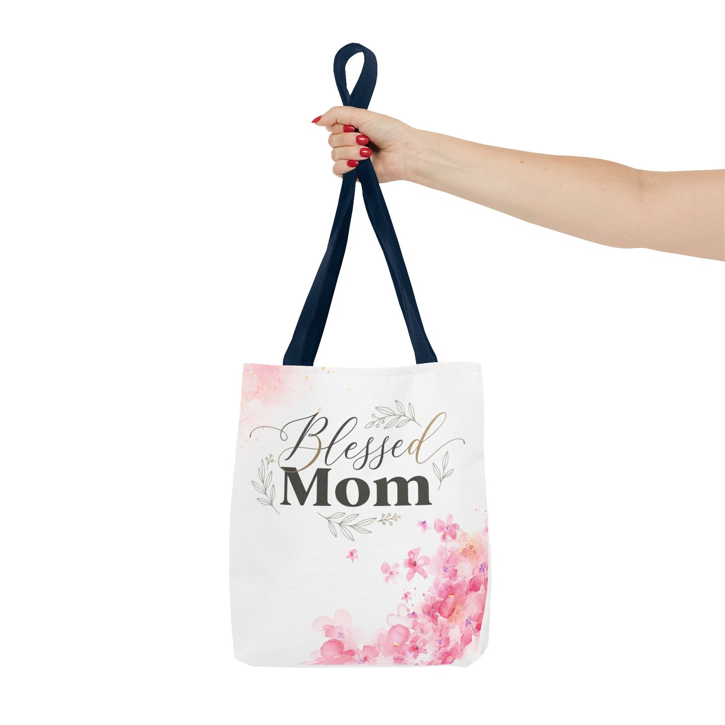 Blessed Mom Floral Tote Bag