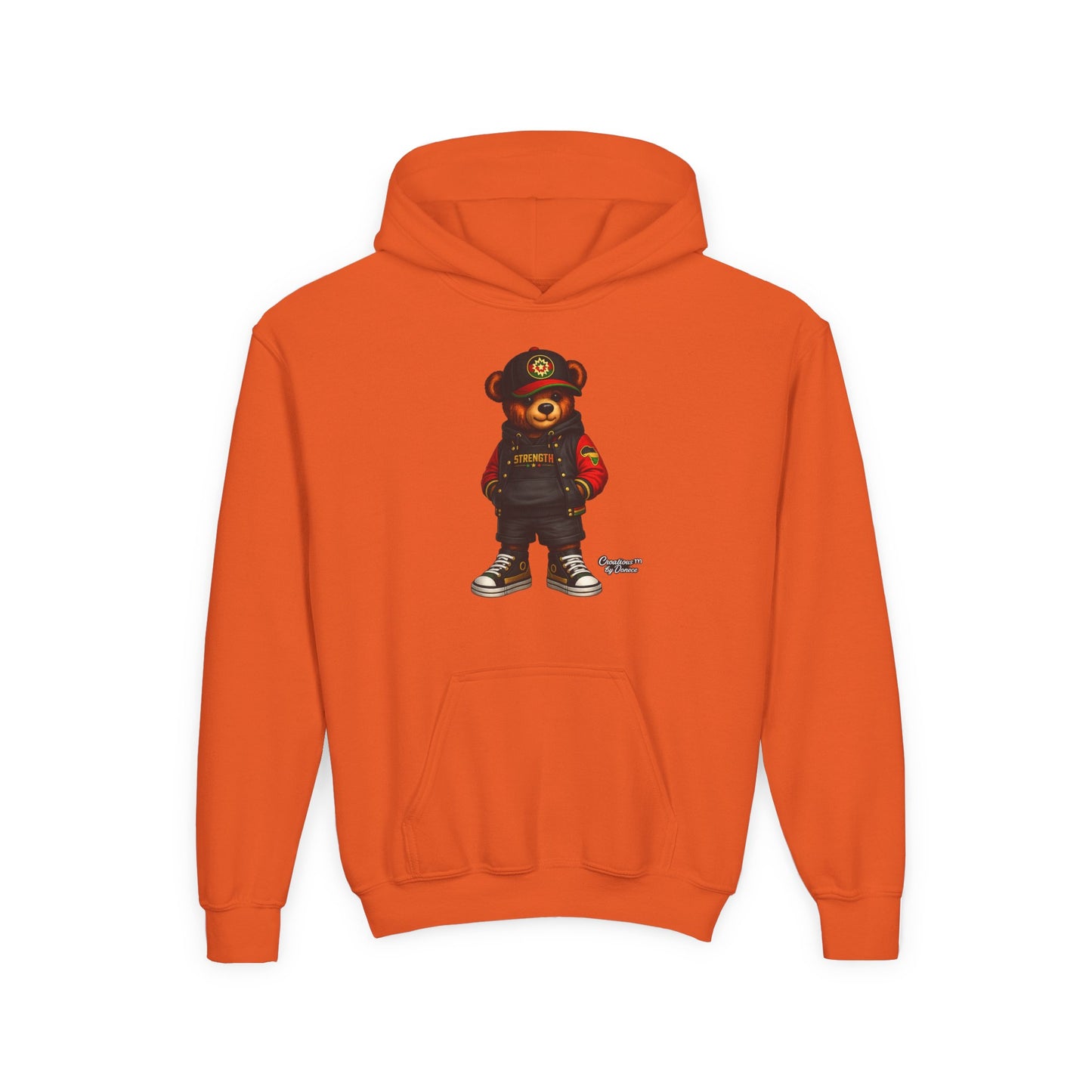 Youth Bear Hoodie – Streetwear Teddy Graphic Pullover for Kids