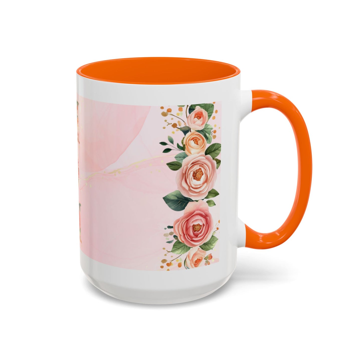 Mom Floral Accent Coffee Mug – Pink Rose Mother's Day Gift (11/15 oz)