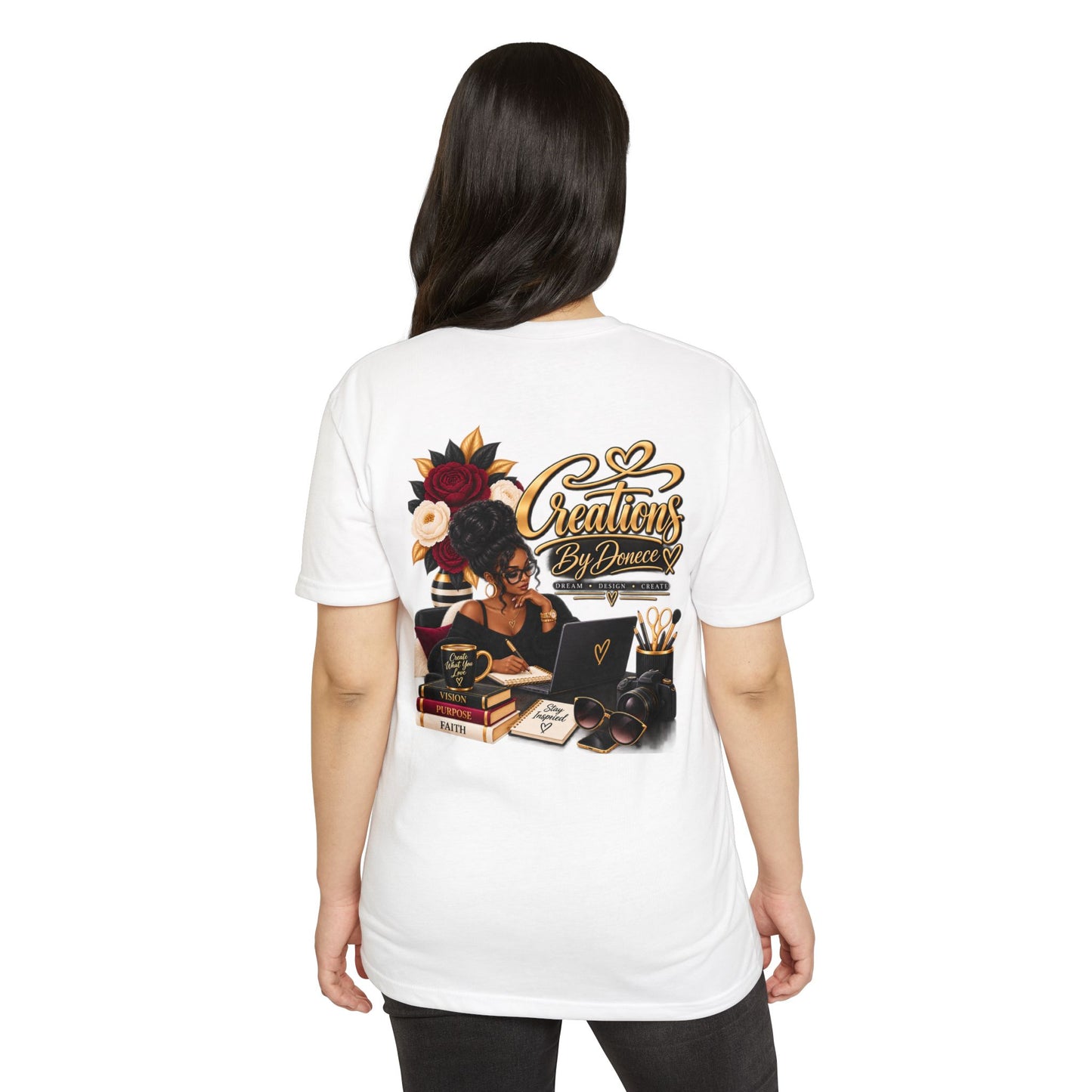Creations By Denee Graphic T-Shirt — Black Woman Designer Artist Desk Tee