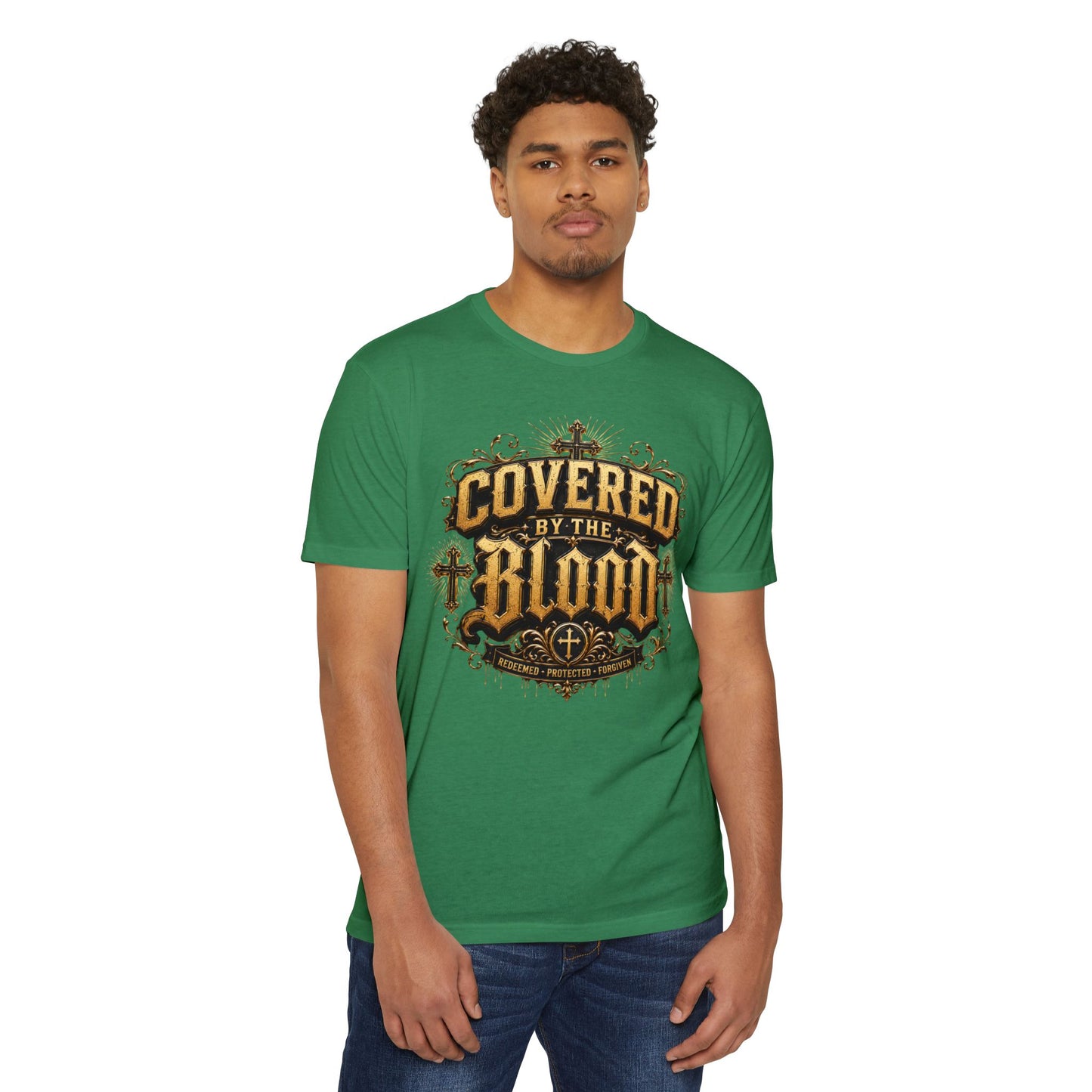 Covered by the Blood T-Shirt — Christian Faith Cross Graphic Tee