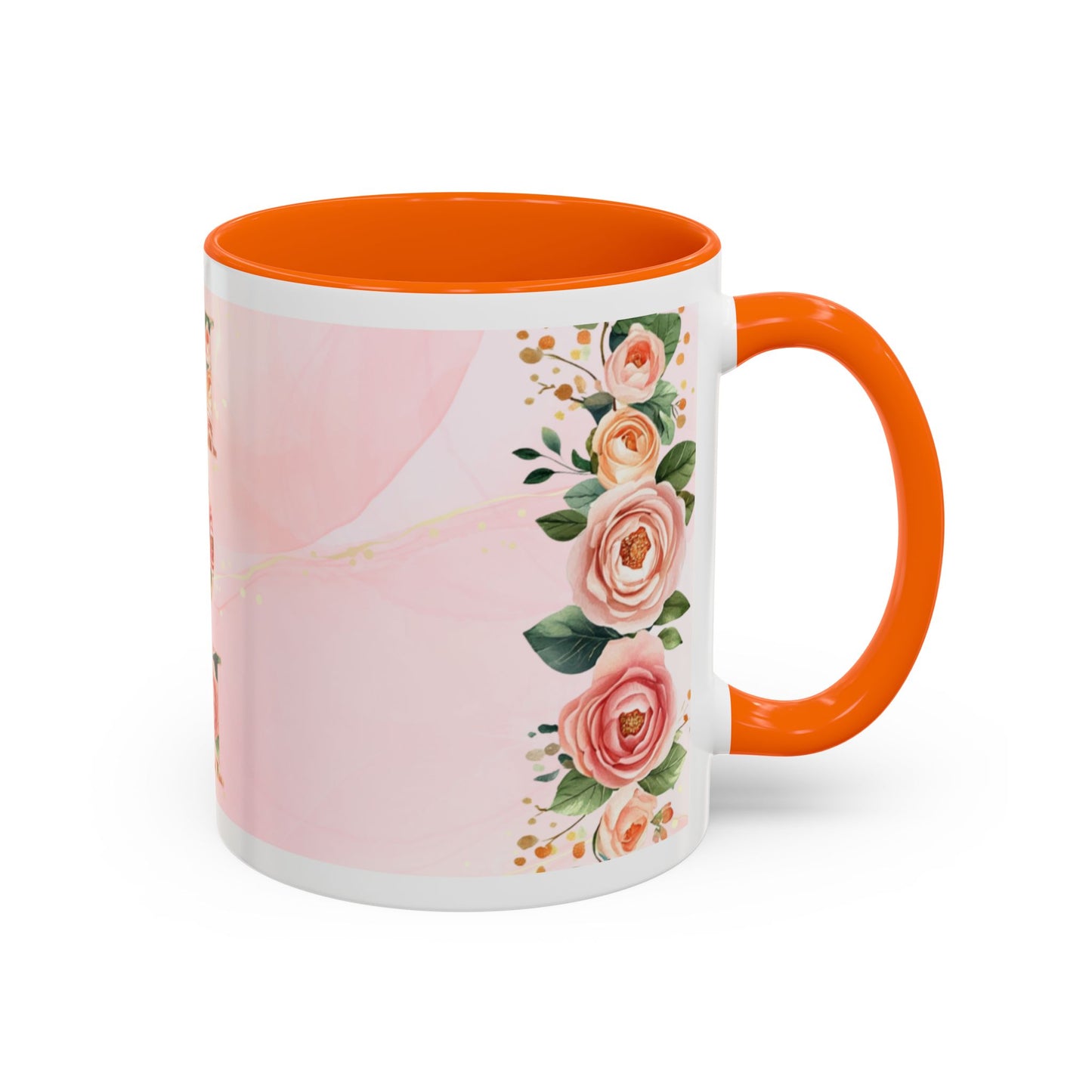 Mom Floral Accent Coffee Mug – Pink Rose Mother's Day Gift (11/15 oz)
