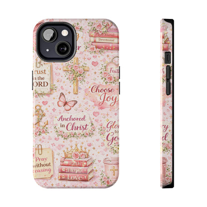Anchored In Christ Phone Case | Christian floral iPhone Case