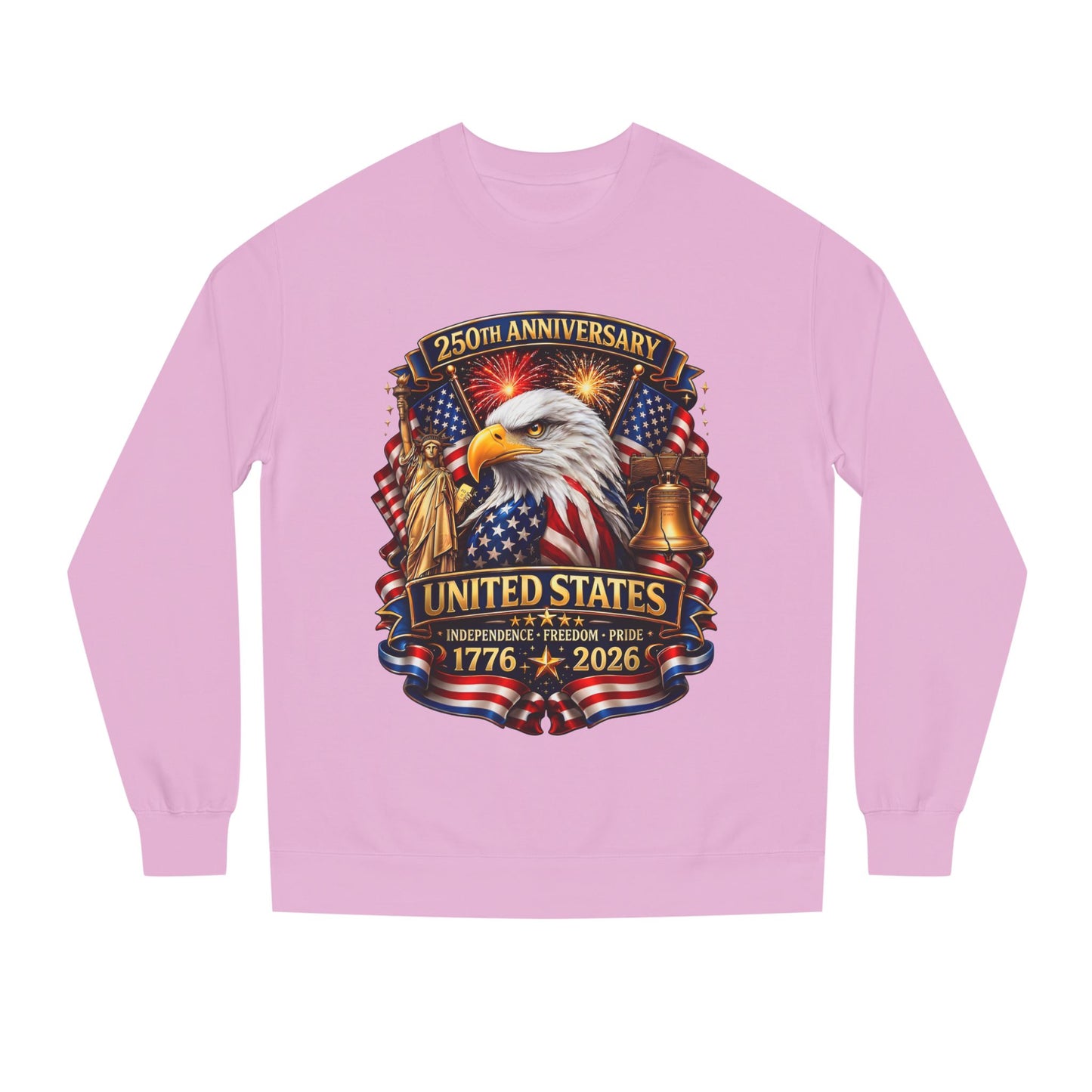 250th Anniversary United States Crewneck Sweatshirt — Eagle & American Flag 1776–2026