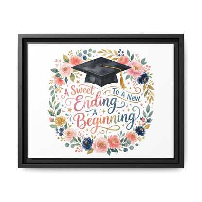 Graduation Canvas Print – “A Sweet Ending to a New Beginning” Framed Wall Art