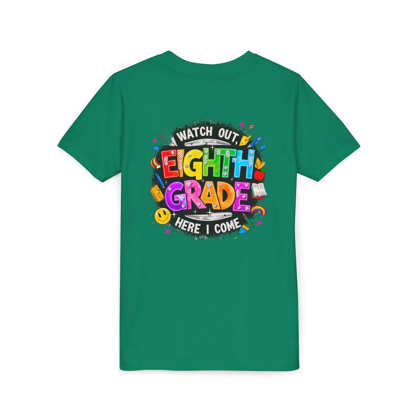Eighth Grade Kids T‑Shirt — "Watch Out, Eighth Grade Here I Come" Back-to-School Tee