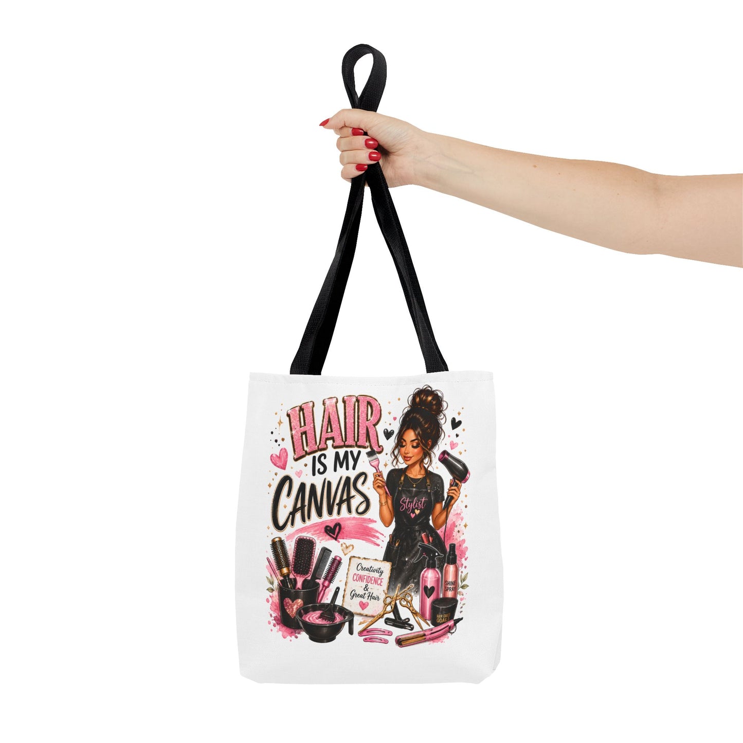Hair Is My Canvas Tote Bag — Stylist Makeup Artist Cosmetic Accessories Tote