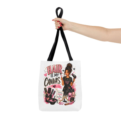 Hair Is My Canvas Tote Bag — Stylist Makeup Artist Cosmetic Accessories Tote