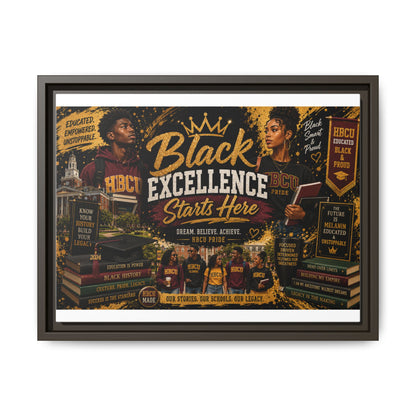 Black Excellence Starts Here Framed Canvas