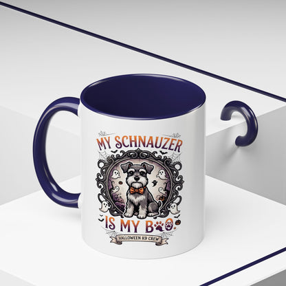 My Schnauzer Is My Boo Coffee Mug — Halloween Dog Lover Accent Mug