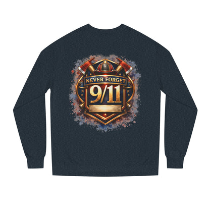 Never Forget 9/11 Sweatshirt — Memorial Firefighter Tribute Crewneck