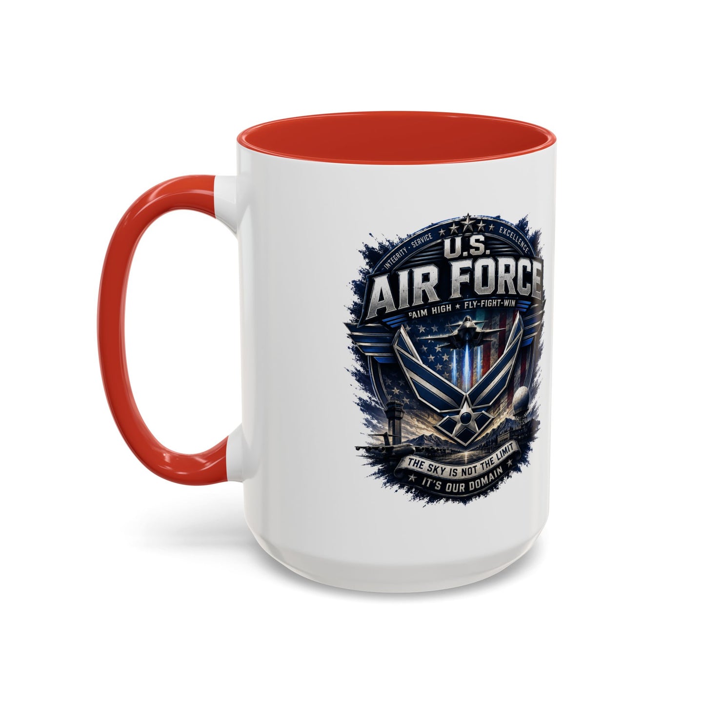 U.S. Air Force Accent Coffee Mug — Military Emblem 11/15oz
