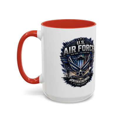 U.S. Air Force Accent Coffee Mug — Military Emblem 11/15oz