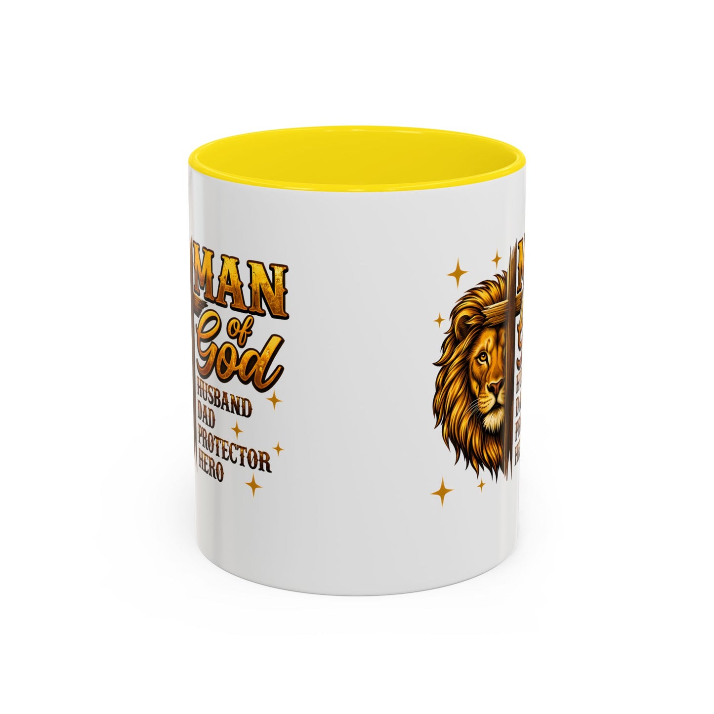 Man of God Lion Coffee Mug — 'Man of God' Religious Gift for Husband, Dad, Protector