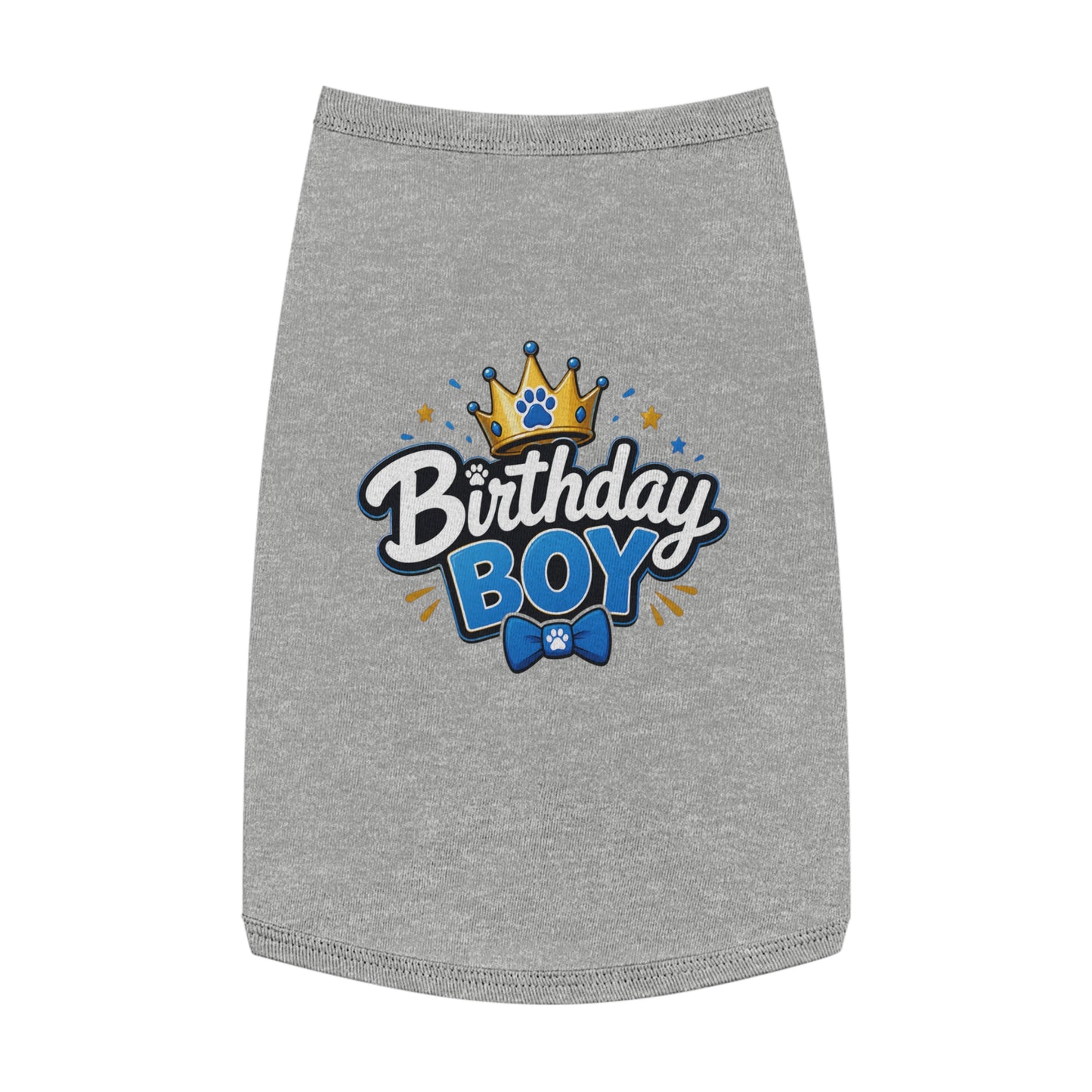 Birthday Boy Pet Tank Top — Cute Crown & Paw Design