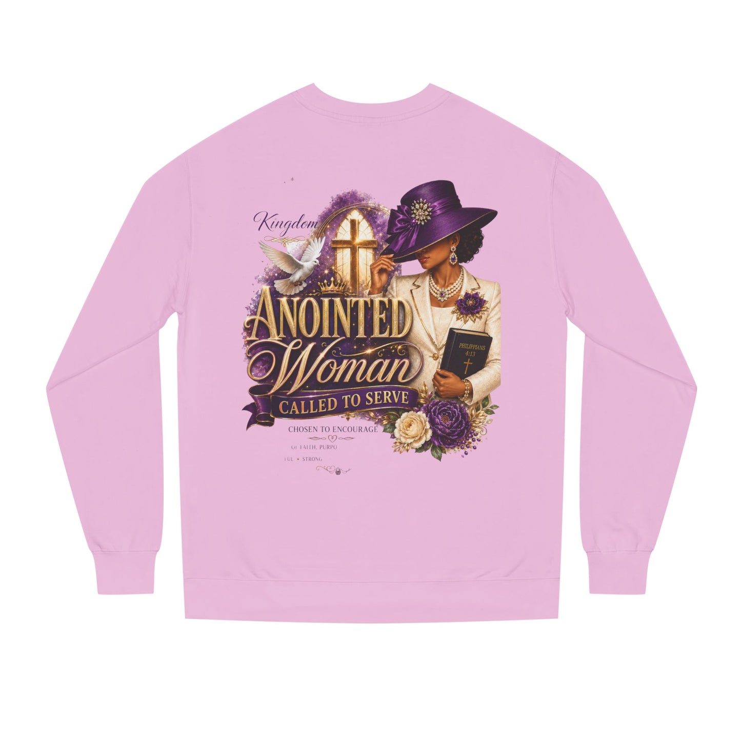 Anointed Woman Crewneck Sweatshirt — Called to Serve Gospel Graphic