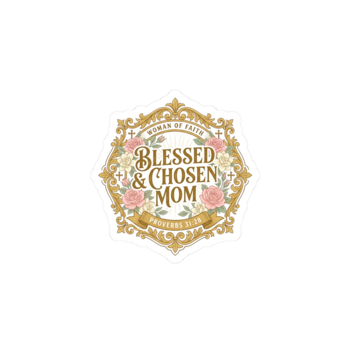 Blessed & Chosen Mom Sticker | minimalist mom life, cool mom streetwear