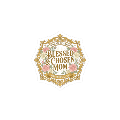 Blessed & Chosen Mom Sticker | minimalist mom life, cool mom streetwear