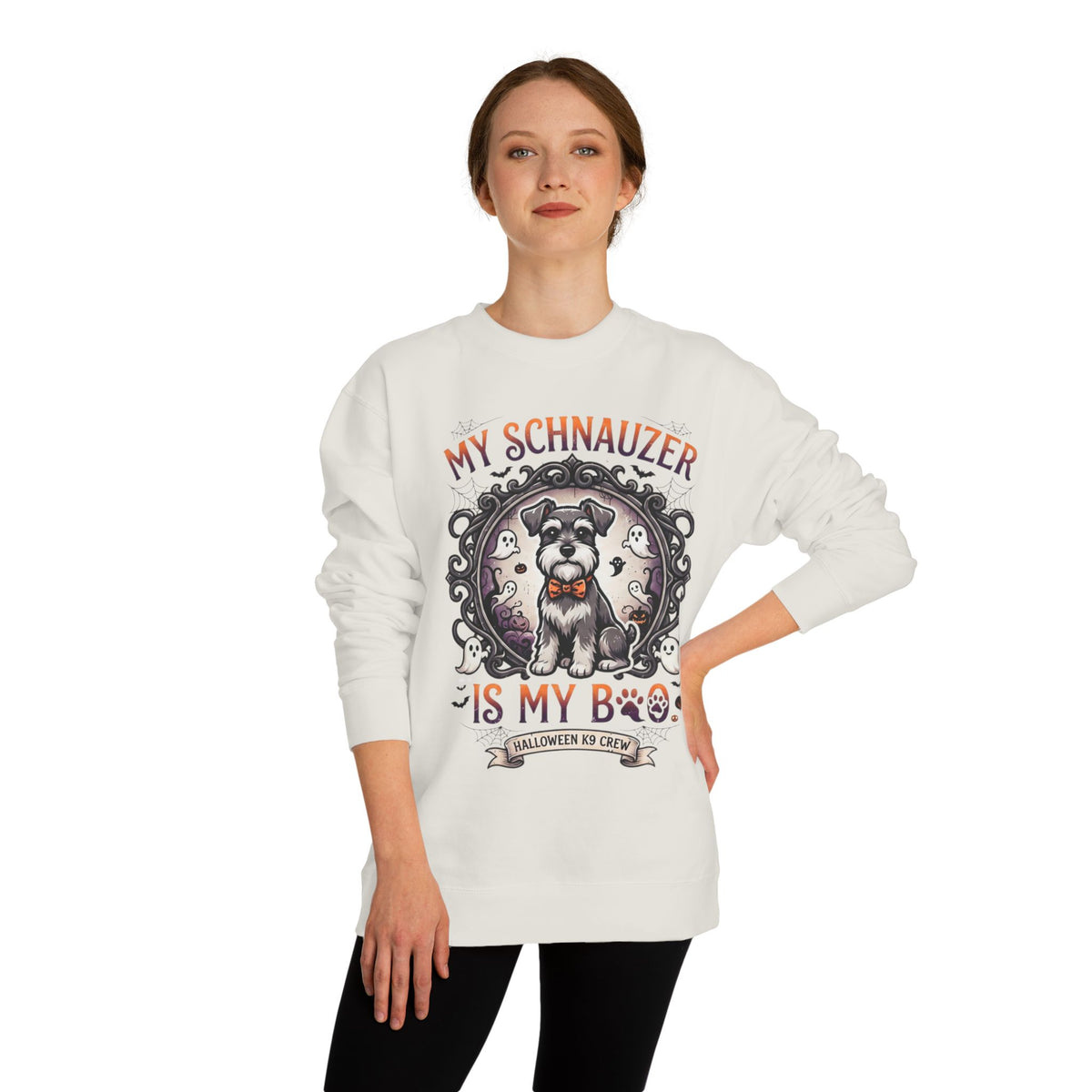 Schnauzer Sweatshirt — “My Schnauzer Is My Boo” Halloween Crewneck