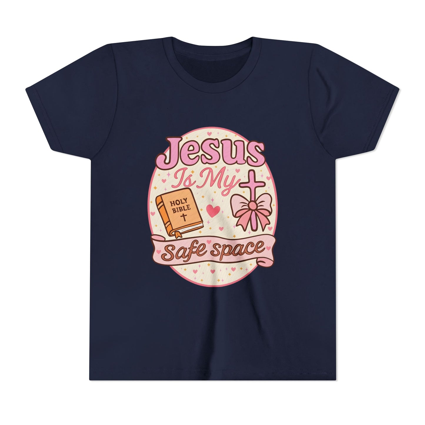 Youth Tee — "Jesus Is My Safe Space" Christian Kids T-Shirt