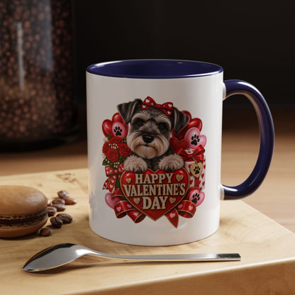 Valentine’s Day Dog Coffee Mug — "Happy Valentine’s Day" Accent Mug