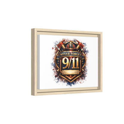 Framed Matte Canvas — 'Never Forget 9/11' Memorial Wall Art