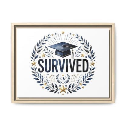 Graduation 'Survived' Framed Canvas Art — Cap & Laurel Keepsake
