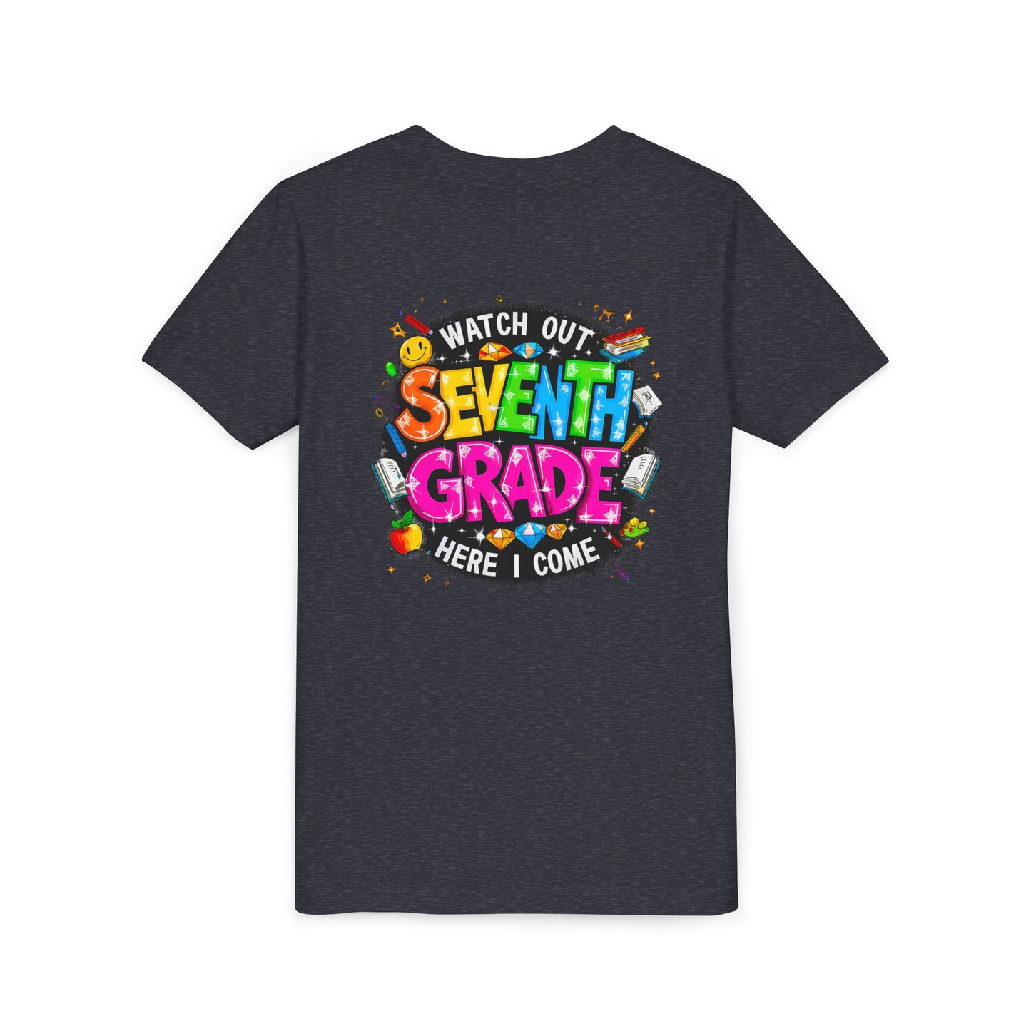 Seventh Grade Kids T‑Shirt — "Watch Out Seventh Grade Here I Come" Back‑to‑School Tee