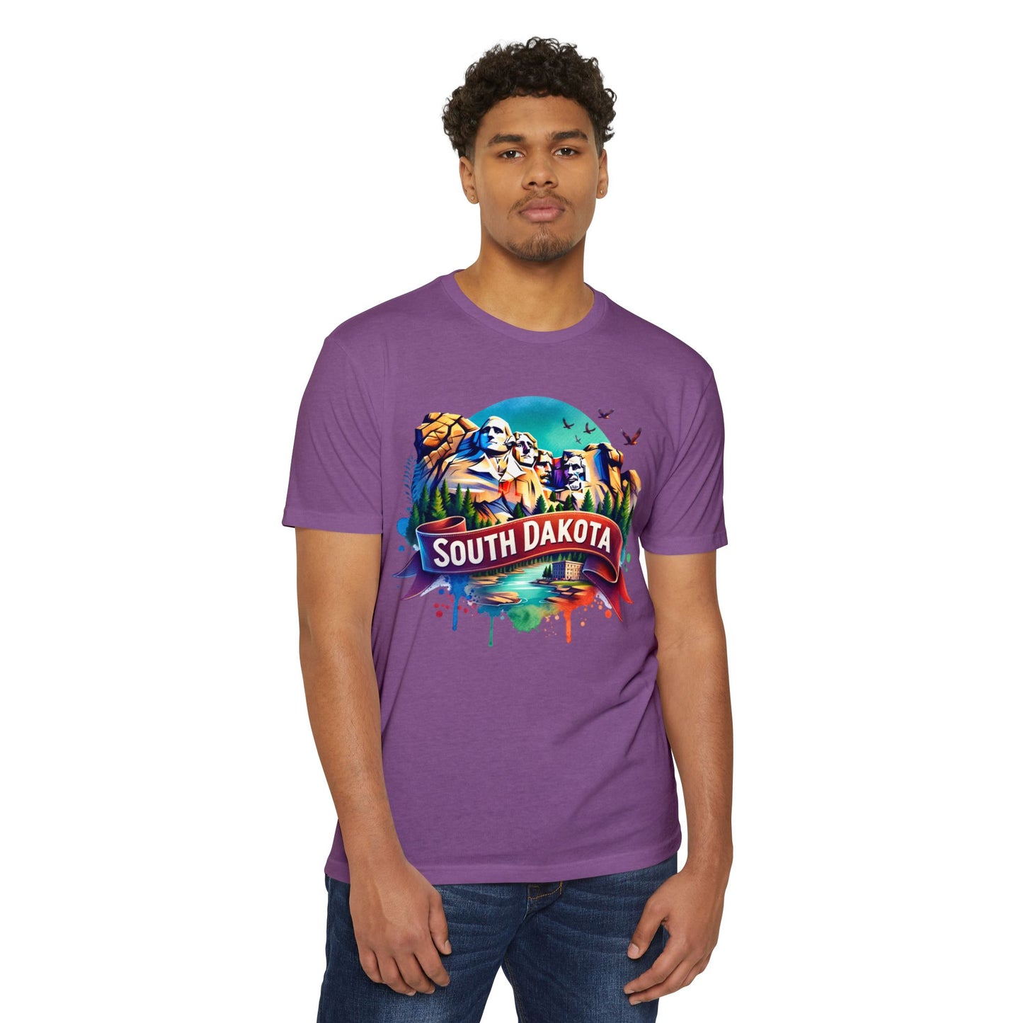 South Dakota Mount Rushmore T-Shirt — Retro Watercolor State Souvenir