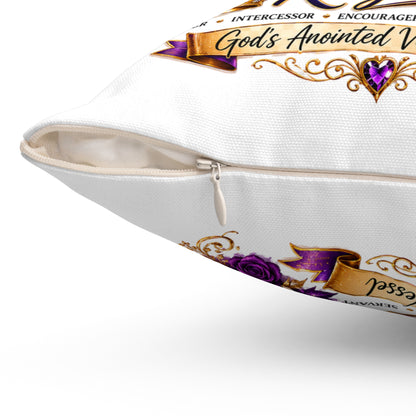 First Lady Faith Pillow — Inspirational Christian Decorative Throw Pillow (Purple Crown, 'Purpose and Passion')