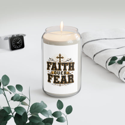 Faith Over Fear Scented Soy Candle — 13.75 oz Inspirational Religious Candle